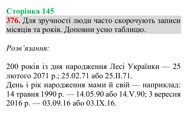 Завдання № 376 Відповідь до завдання № 376, сторінка 145 - ГДЗ Математика 4 клас Гісь 2026 частина 1