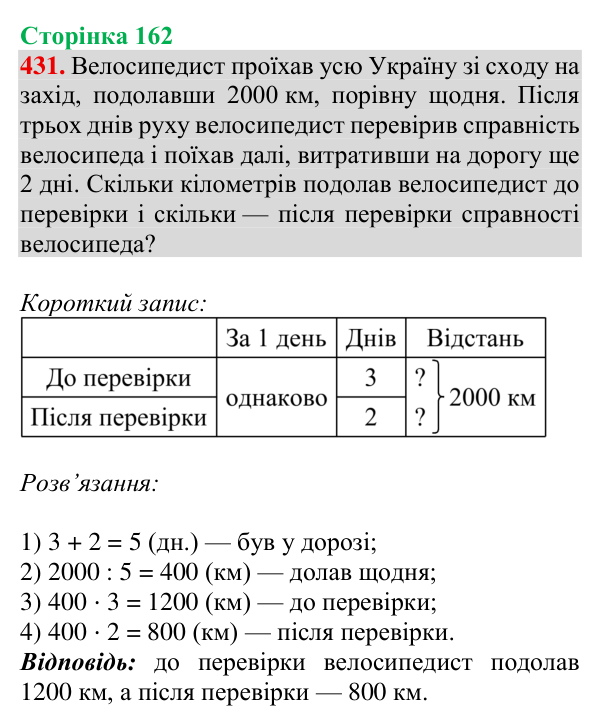 Відповідь до завдання № 431, сторінка 162 - ГДЗ Математика 4 клас Гісь 2026 частина 1
