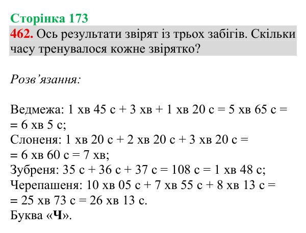 Завдання № 462 Відповідь до завдання № 462, сторінка 173 - ГДЗ Математика 4 клас Гісь 2026 частина 1