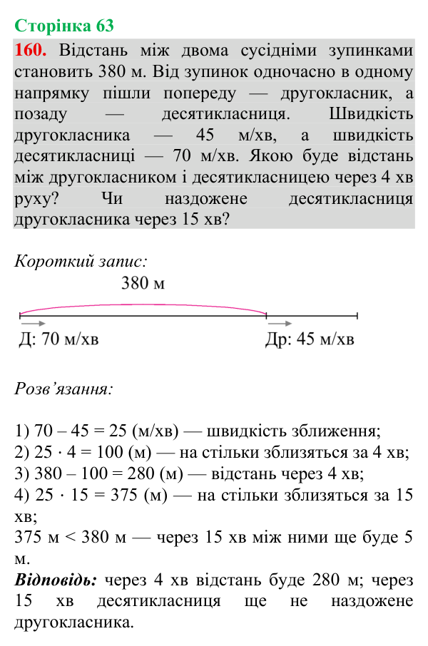 Відповідь до завдання № 160, сторінка 63 - ГДЗ Математика 4 клас Гісь 2026 частина 2