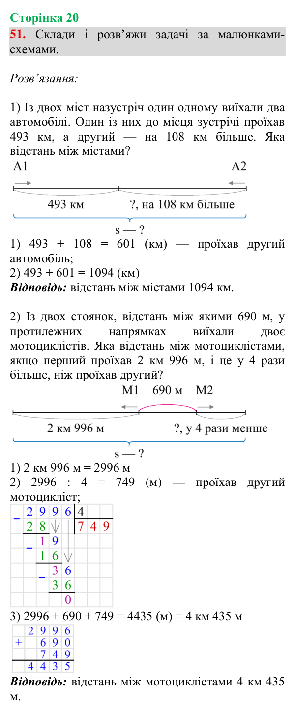 Завдання № 51 Відповідь до завдання № 51, сторінка 20 - ГДЗ Математика 4 клас Гісь 2026 частина 2