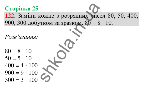 Відповідь до завдання № 122, сторінка 25 - ГДЗ Математика 4 клас Листопад 2026 частина 1