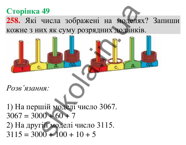 Відповідь до завдання № 258, сторінка 49 - ГДЗ Математика 4 клас Листопад 2026 частина 1