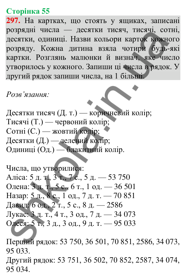 Відповідь до завдання № 297, сторінка 55 - ГДЗ Математика 4 клас Листопад 2026 частина 1