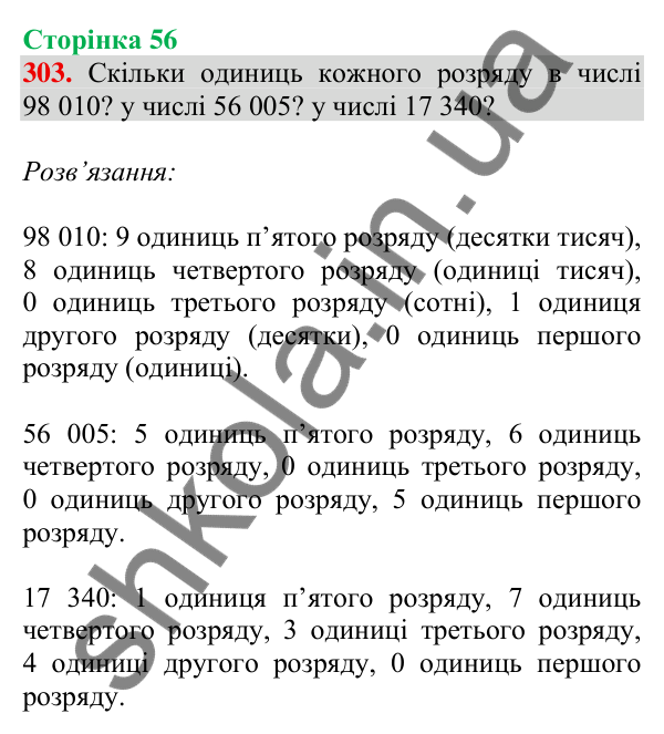 Відповідь до завдання № 303, сторінка 56 - ГДЗ Математика 4 клас Листопад 2026 частина 1