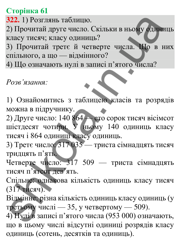 Відповідь до завдання № 322, сторінка 61 - ГДЗ Математика 4 клас Листопад 2026 частина 1