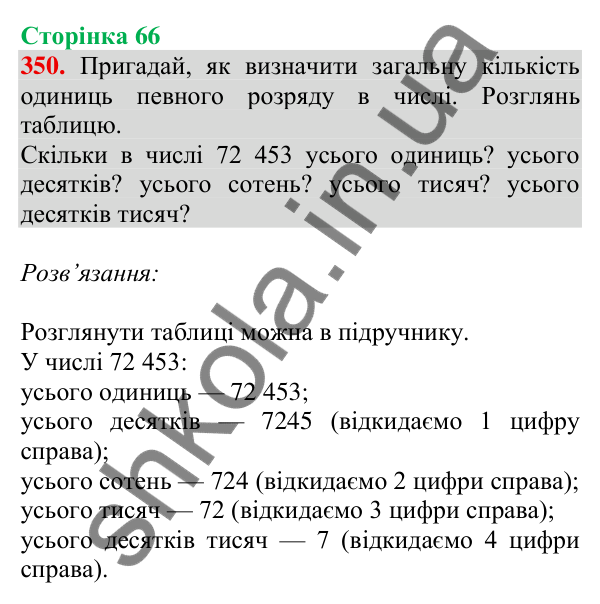 Відповідь до завдання № 350, сторінка 66 - ГДЗ Математика 4 клас Листопад 2026 частина 1