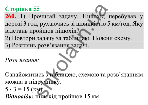 Відповідь до завдання № 260, сторінка 55 - ГДЗ Математика 4 клас Листопад 2026 частина 2