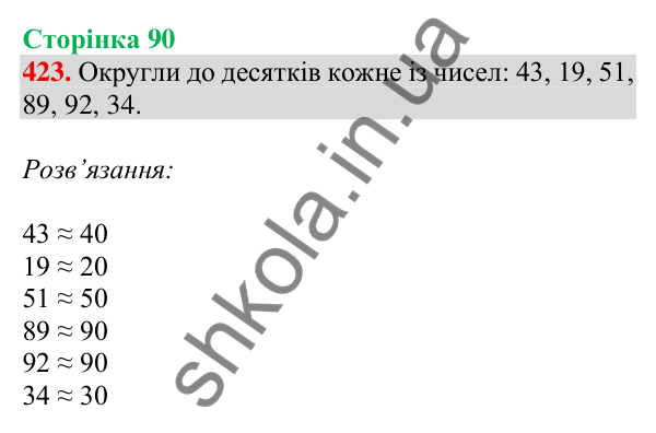 Відповідь до завдання № 423, сторінка 90 - ГДЗ Математика 4 клас Листопад 2026 частина 2