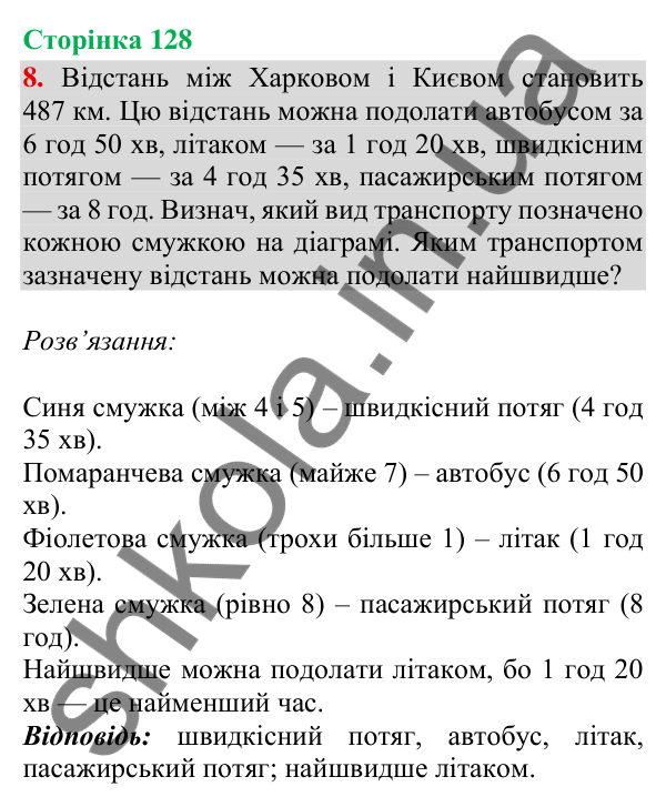 Відповідь до завдання 8, сторінка 128 - ГДЗ Математика 4 клас Скворцова 2026 частина 1
