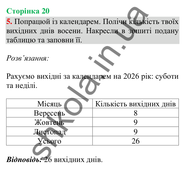 Відповідь до завдання 5, сторінка 20 - ГДЗ Математика 4 клас Скворцова 2026 частина 1