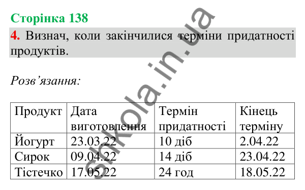 Сторінка 138, завдання 4 Відповідь до завдання 4, сторінка 138 - ГДЗ Математика 4 клас Скворцова 2026 частина 2