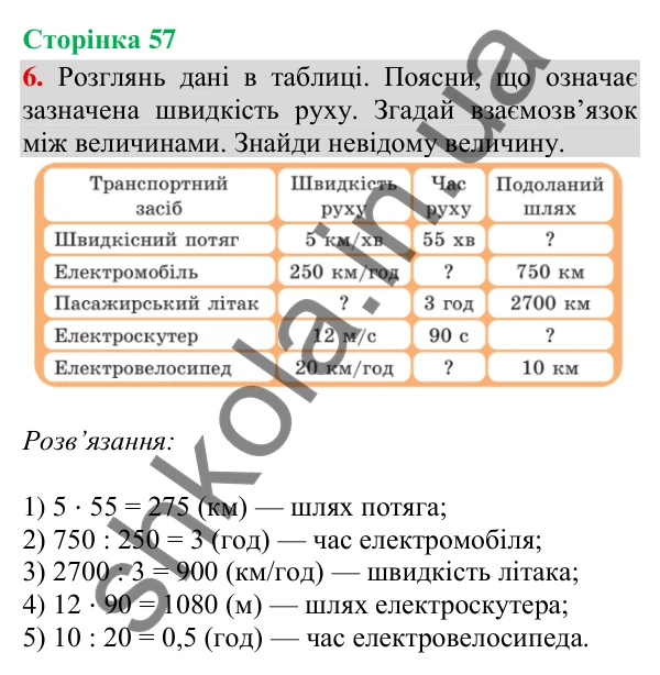 Сторінка 57, завдання 6 Відповідь до завдання 6, сторінка 57 - ГДЗ Математика 4 клас Скворцова 2026 частина 2