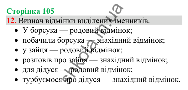 Відповідь до завдання 12, сторінка 105 - ГДЗ Українська мова та читання 4 клас Большакова 2026 частина 1