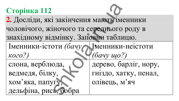 Відповідь до завдання 2, сторінка 112 - ГДЗ Українська мова та читання 4 клас Большакова 2026 частина 1