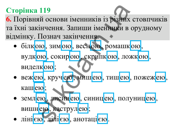 Відповідь до завдання 6, сторінка 119 - ГДЗ Українська мова та читання 4 клас Большакова 2026 частина 1