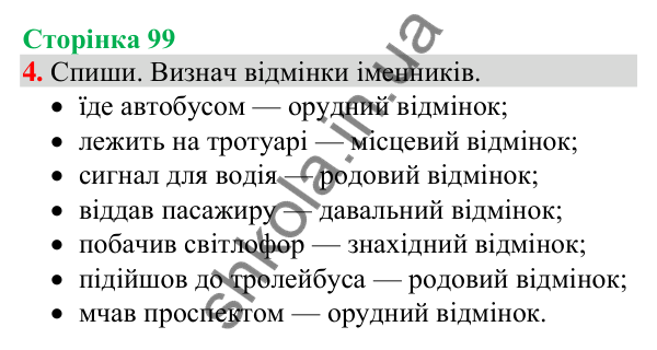 Відповідь до завдання 4, сторінка 99 - ГДЗ Українська мова та читання 4 клас Большакова 2026 частина 1