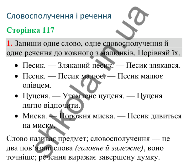 Відповідь до завдання 1, сторінка 117 - ГДЗ Українська мова та читання 4 клас Большакова 2026 частина 2