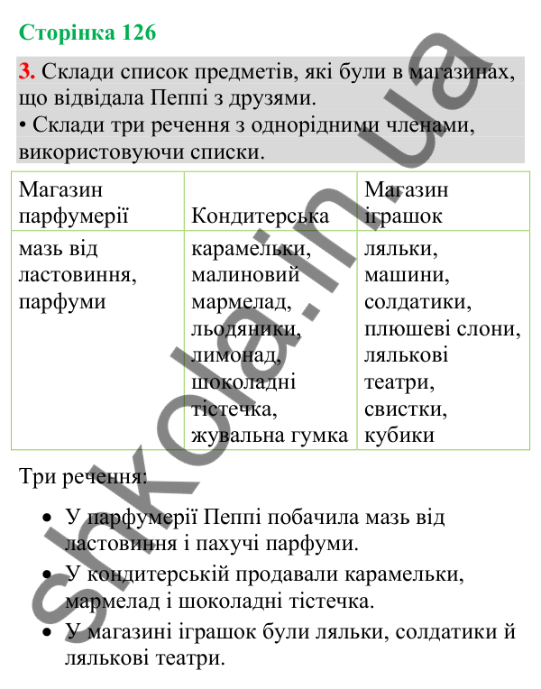 Відповідь до завдання 3, сторінка 126 - ГДЗ Українська мова та читання 4 клас Большакова 2026 частина 2