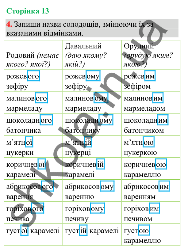 Відповідь до завдання 4, сторінка 13 - ГДЗ Українська мова та читання 4 клас Большакова 2026 частина 2
