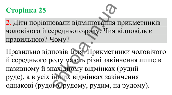 Відповідь до завдання 2, сторінка 25 - ГДЗ Українська мова та читання 4 клас Большакова 2026 частина 2