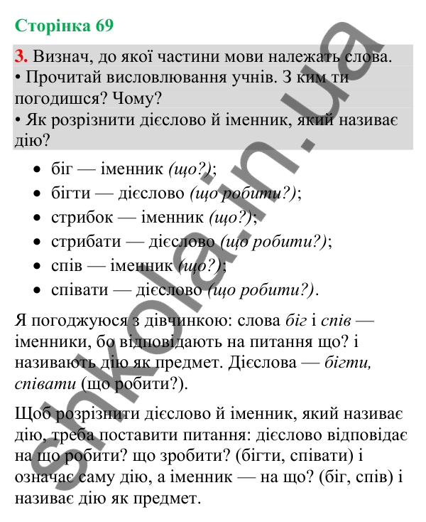 Відповідь до завдання 3, сторінка 69 - ГДЗ Українська мова та читання 4 клас Большакова 2026 частина 2