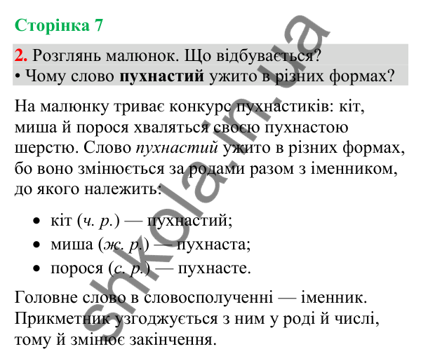 Відповідь до завдання 2, сторінка 7 - ГДЗ Українська мова та читання 4 клас Большакова 2026 частина 2