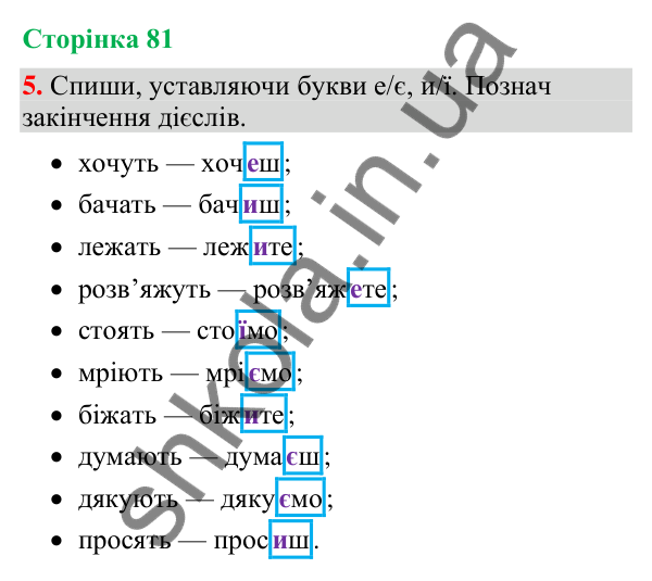 Відповідь до завдання 5, сторінка 81 - ГДЗ Українська мова та читання 4 клас Большакова 2026 частина 2