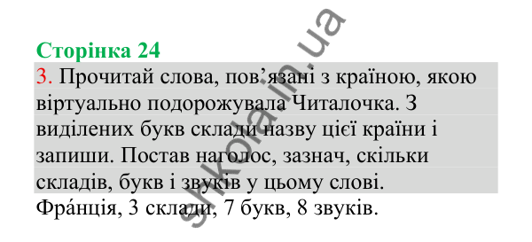 Відповідь до завдання 3, сторінка 24 - ГДЗ Українська мова 4 клас Пономарьова 2026 частина 1