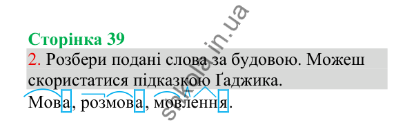 Відповідь до завдання 2, сторінка 39 - ГДЗ Українська мова 4 клас Пономарьова 2026 частина 1