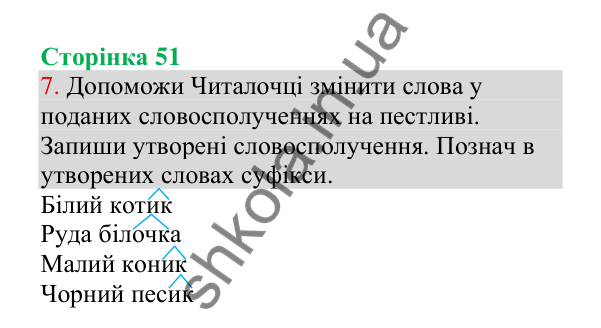 Відповідь до завдання 7, сторінка 51 - ГДЗ Українська мова 4 клас Пономарьова 2026 частина 1
