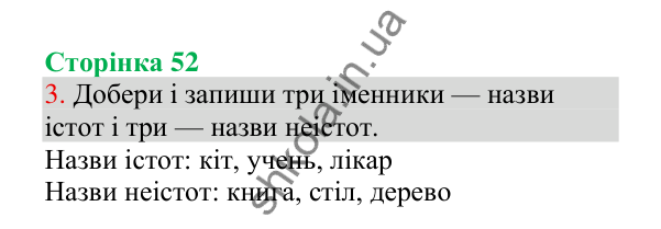 Відповідь до завдання 3, сторінка 52 - ГДЗ Українська мова 4 клас Пономарьова 2026 частина 1