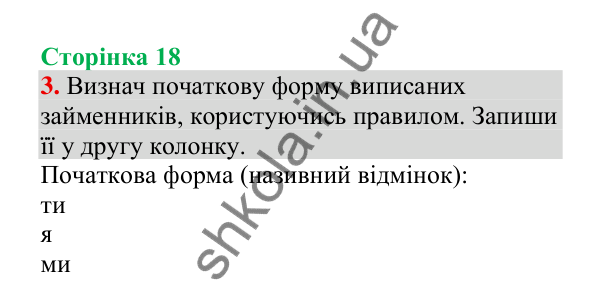 Відповідь до завдання 3, сторінка 18 - ГДЗ Українська мова 4 клас Пономарьова 2026 частина 2