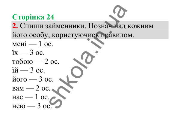 Відповідь до завдання 2, сторінка 24 - ГДЗ Українська мова 4 клас Пономарьова 2026 частина 2