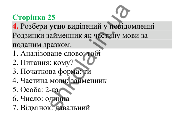 Відповідь до завдання 4, сторінка 25 - ГДЗ Українська мова 4 клас Пономарьова 2026 частина 2