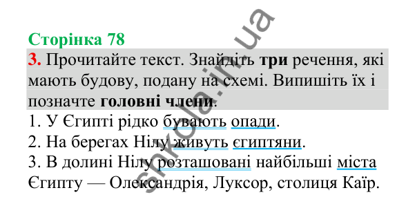 Відповідь до завдання 3, сторінка 78 - ГДЗ Українська мова 4 клас Пономарьова 2026 частина 2
