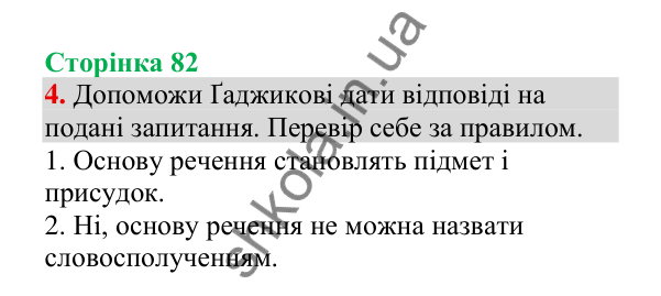Відповідь до завдання 4, сторінка 82 - ГДЗ Українська мова 4 клас Пономарьова 2026 частина 2