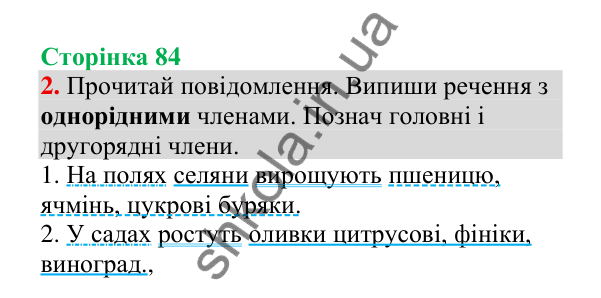 Відповідь до завдання 2, сторінка 84 - ГДЗ Українська мова 4 клас Пономарьова 2026 частина 2