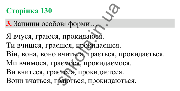 Сторінка 130, завдання 3 Відповідь до завдання 3, сторінка 130 - ГДЗ Українська мова та читання 4 клас Вашуленко 2026 частина 1