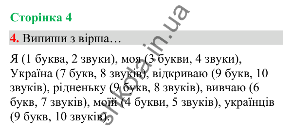 Сторінка 4, завдання 4 Відповідь до завдання 4, сторінка 4 - ГДЗ Українська мова та читання 4 клас Вашуленко 2026 частина 1