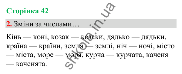 Сторінка 42, завдання 2 Відповідь до завдання 2, сторінка 42 - ГДЗ Українська мова та читання 4 клас Вашуленко 2026 частина 1