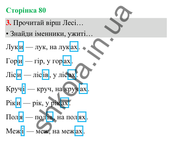 Сторінка 80, завдання 3 Відповідь до завдання 3, сторінка 80 - ГДЗ Українська мова та читання 4 клас Вашуленко 2026 частина 1