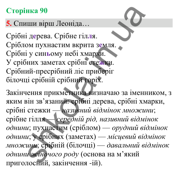 Сторінка 90, завдання 5 Відповідь до завдання 5, сторінка 90 - ГДЗ Українська мова та читання 4 клас Вашуленко 2026 частина 1
