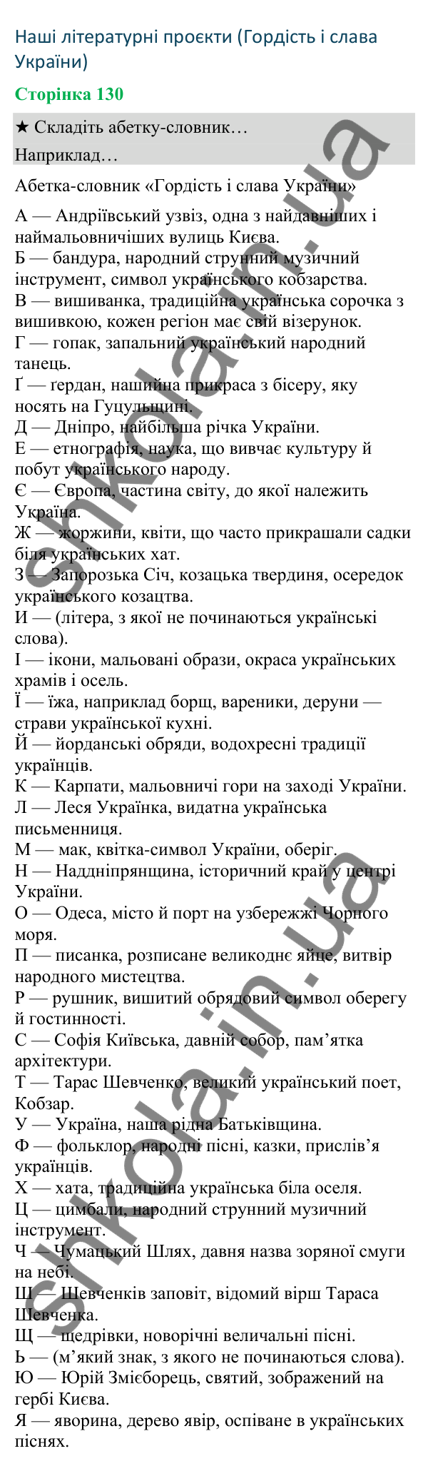 Відповіді до сторінки 130 - ГДЗ Українська мова та читання 4 клас Вашуленко 2026 частина 2