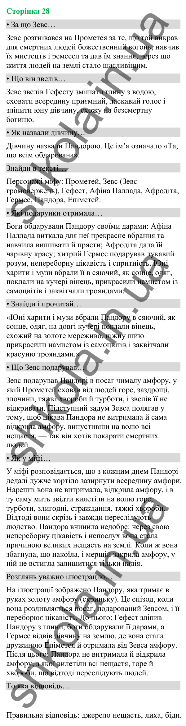 Відповіді до сторінки 28 - ГДЗ Українська мова та читання 4 клас Вашуленко 2026 частина 2