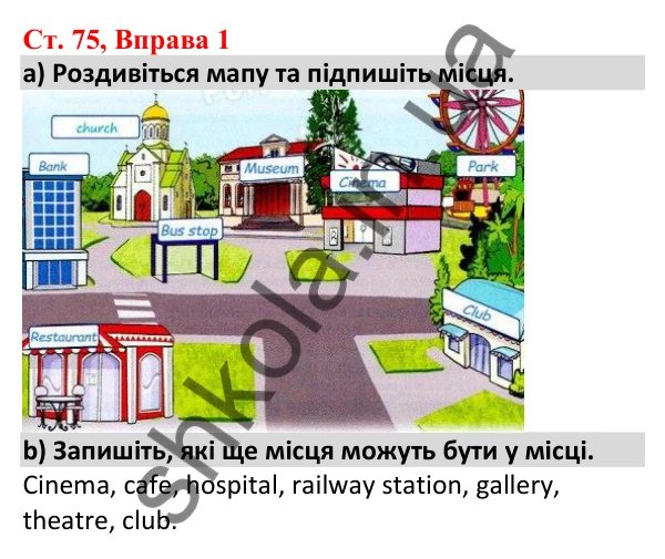 Відповідь до вправи 1, сторінка 75 - ГДЗ Робочий зошит Англійська мова 5 клас Карпюк 2022