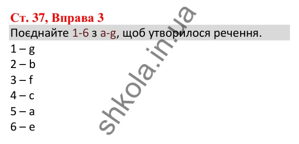 Ст. 37, Впр. 3 Відповідь до завдання Вправа 3, сторінка 37 - ГДЗ Англійська мова 5 клас Робінсон 2022 збірник вправ з граматики