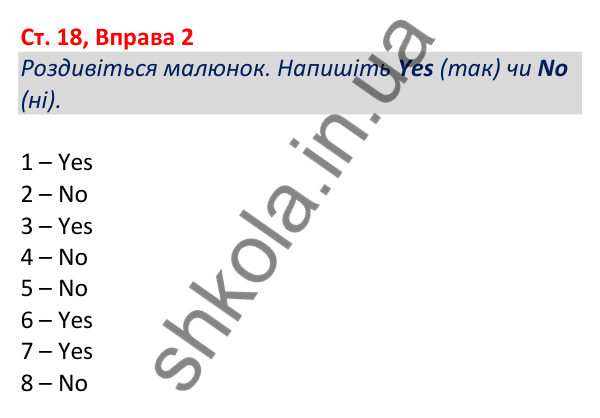 Відповідь до вправи 2, сторінка 18 - ГДЗ Робочий зошит Англійська мова 5 клас Коста (Голкомб) 2022