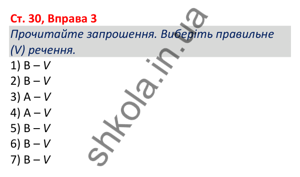 Відповідь до вправи 3, сторінка 30 - ГДЗ Робочий зошит Англійська мова 5 клас Коста (Голкомб) 2022