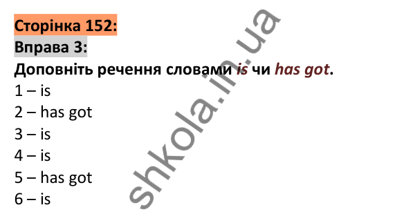 Відповідь до вправи 3, сторінка 152 - ГДЗ Англійська мова 5 клас Коста 2022